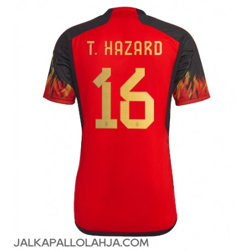 Belgia Thorgan Hazard #16 Kopio Koti Pelipaita MM-kisat 2022 Lyhyet Hihat